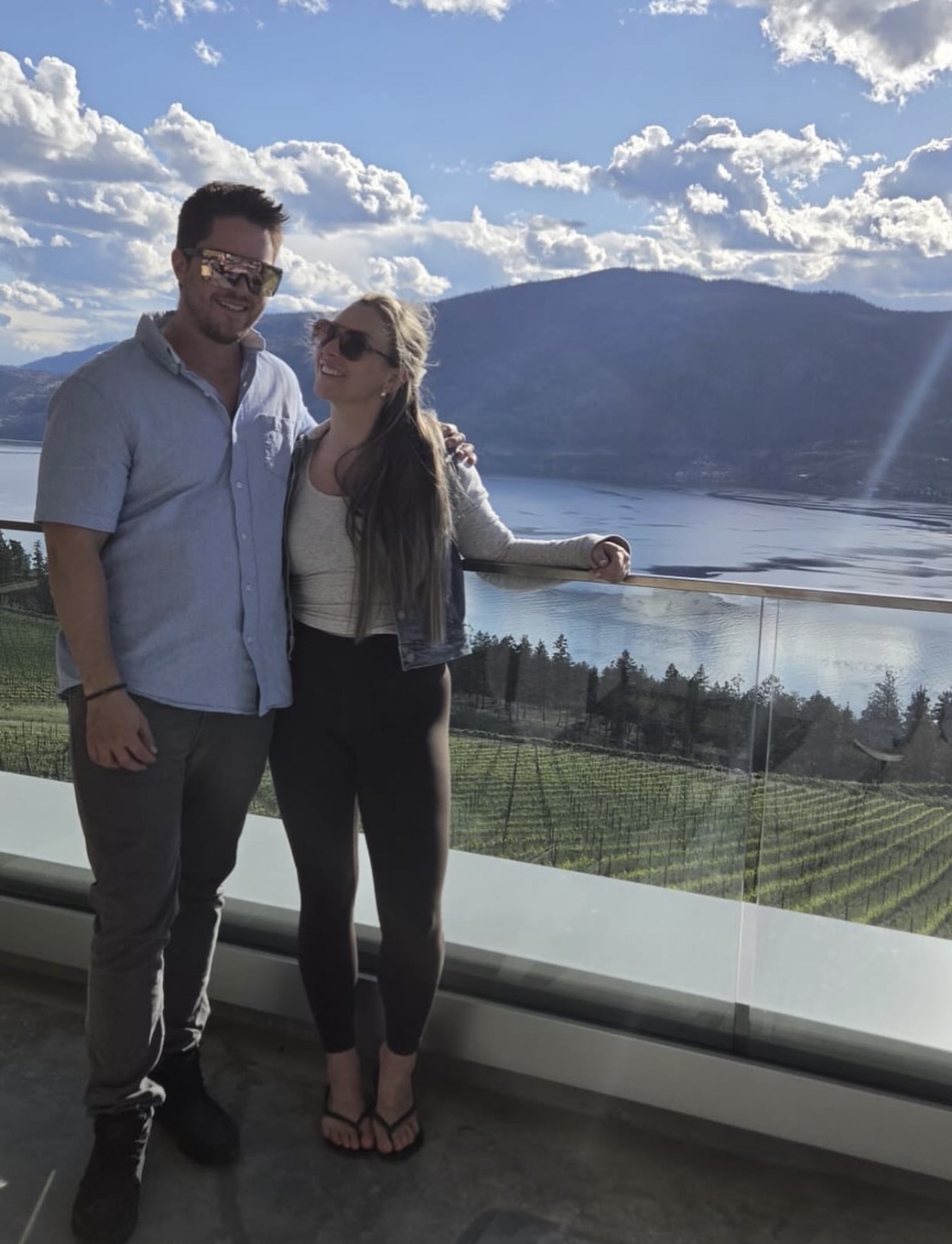 Kadie and Bryan together overlooking Okanagan Lake